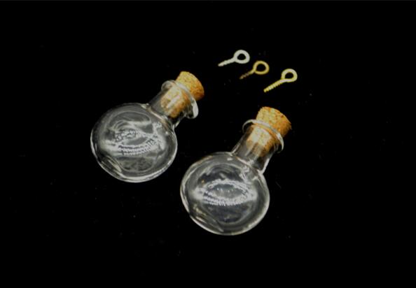 7 pcsmix farve mini kork prop flade glasflasker hætteglas krukker beholdere lille ønsker flaske glas håndværk bryllup dekorere: Hvid