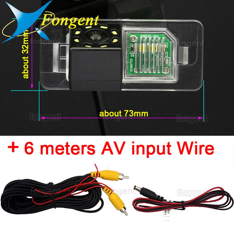 Caméra de recul Full HD AHD 1080P à lentille Fisheye, pour voiture BMW E38 E39 E46 E60 E61 E65 E66 E90 E91 E92 X3 X4 X5 X6: 8led Rear Camera