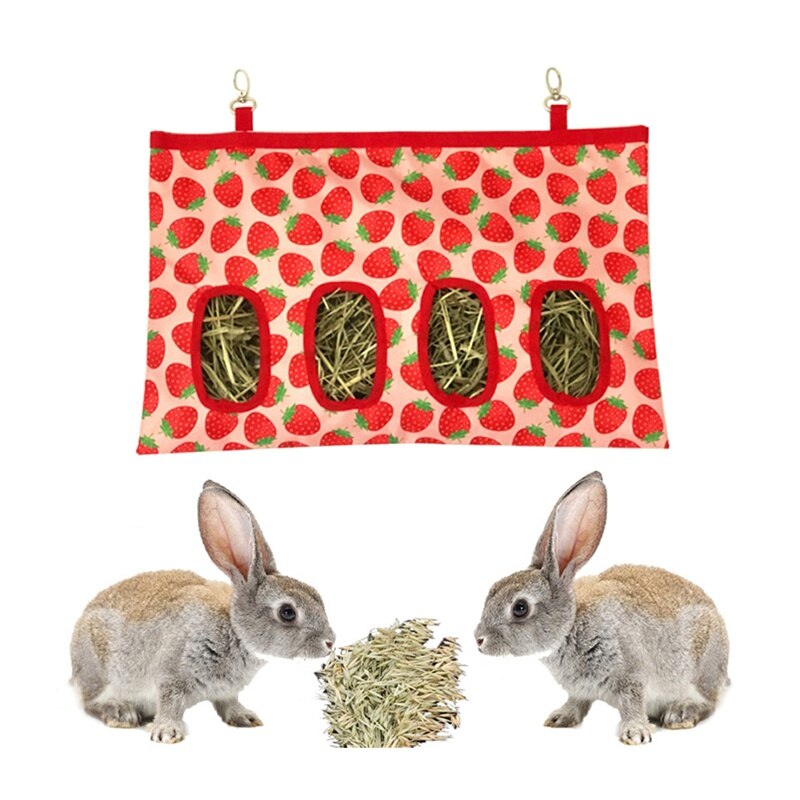 Hanging Feeder Holder Feeding Dispenser Container Small Animal Guinea Pig Hamsters Feeder Bag accesorios para jaula de conejo