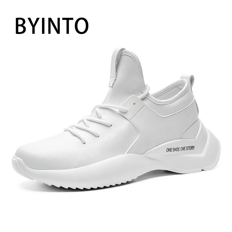 Stor størrelse 39-46 super lette mænd sport tennissko vandtætte læder sneakers hvid sorte anti-skrid sneakers tenis masculino