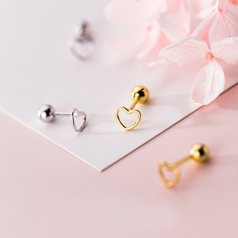 Pendientes MloveAcc auténticos de Plata de Ley 925 con forma de corazón para mujer, joyería de para el Día de San Valentín
