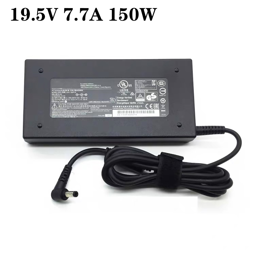 150W Slim Ac Adapter for Chicony A14-150P1A Z7-I7 Laptop Charger 19.5V 7.7A Power Supply Cord: WHITE