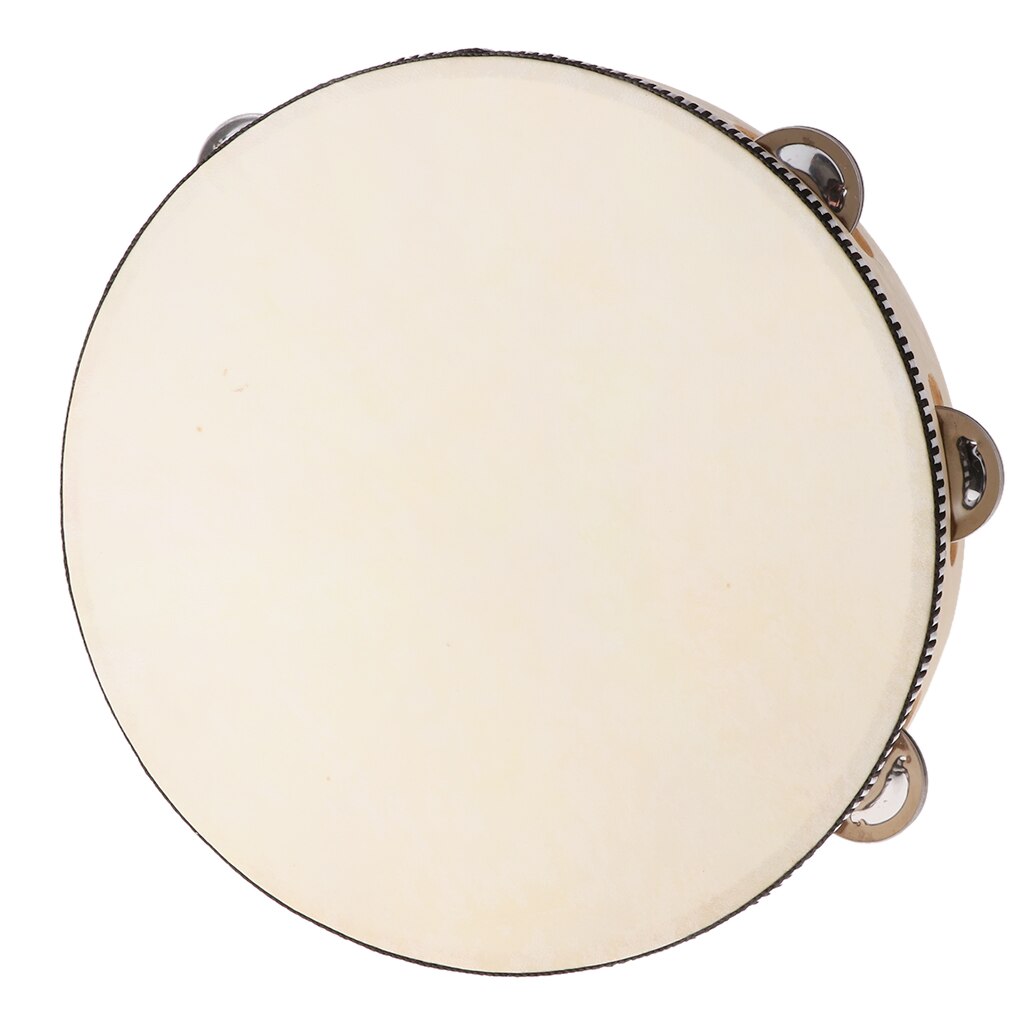 Tambourine for Kids &amp; Children 10 inch Hand Held Drum Bell Wood Percussion Musical Educational Instrument