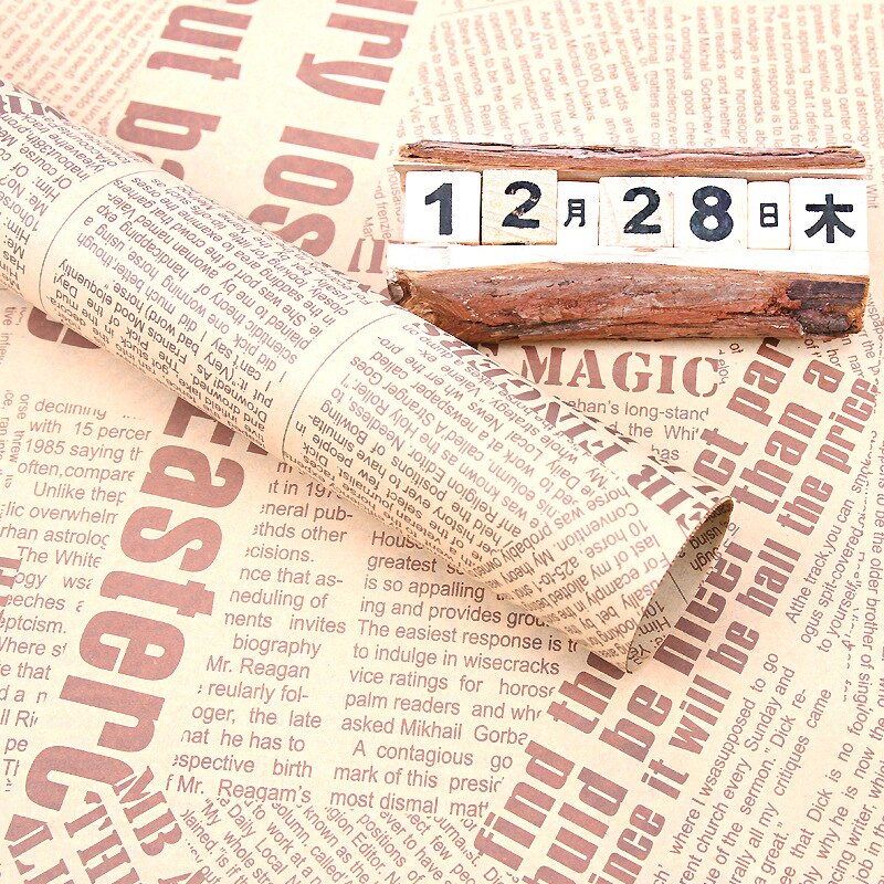 5 Teile/satz 50*70cm Vintage Kraft Verpackung Papier Bouquet Verpackung Englisch Zeitung Blume Verpackung Papier DIY Material: 8