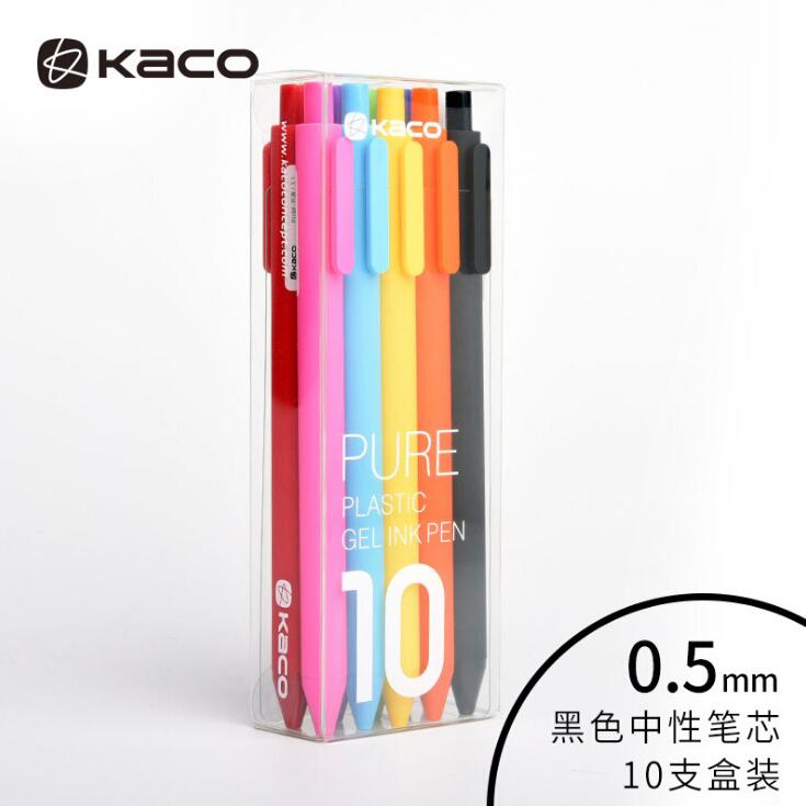 10pcs/Pack Xiaomi KACO Sign Pen 0.5mm Pen ,Signing Pen Black White ABS Plastic Smooth Ink For Student School/Office worker: 10 Pen Black Ink a