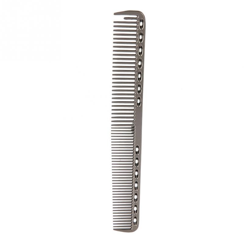 Hair Comb Space Aluminum Stainless Steel Anti- static Comb Beauty Tools For Salon Hairdressing Brush With Handle: Black02