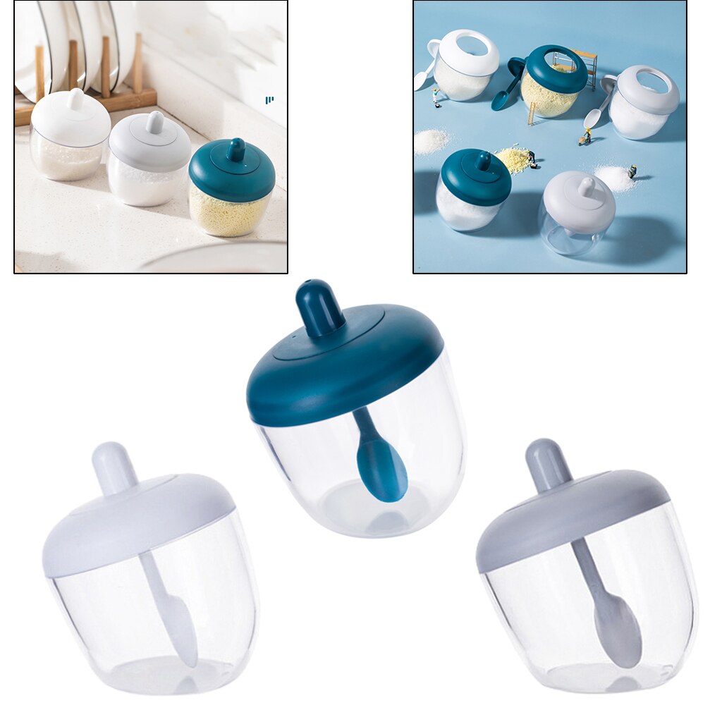 Spice Shaker Set Met Lepel En Spice Potten Spice Voor Opslag Transparante