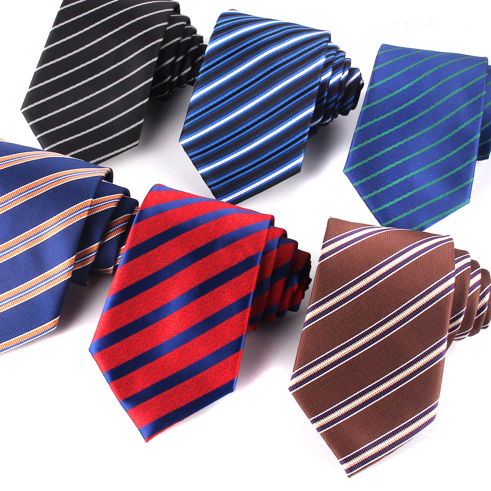 Skinny Tie For Men Women Blue Striped Neck Tie For Party Business Casual Stripe Neckties Classic Suit Adult Slim Neck Ties