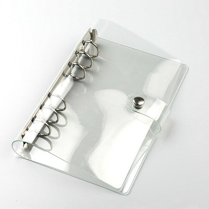 A5/A6/A7 Transparent Notebook Cover Loose-leaf Ring Binder PVC Waterproof Clear Cover Travel Notebook Stationery Cover 1pc: A5-transparent