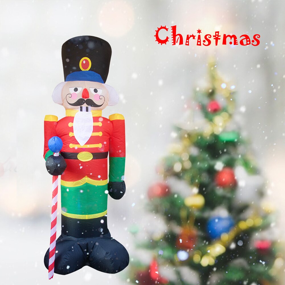 2.4m EU/US Christmas Inflatable Soldier Dog Airblown Inflatable Xmas Yard Outdoor Decor for Family Gatherings Office Entrance