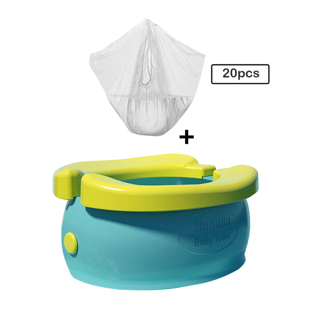 Portable Baby Infant Camera Pots Cartoon Banana Foldaway asiento de entrenamiento para el baño viajes orinal anillos para niños: Blue