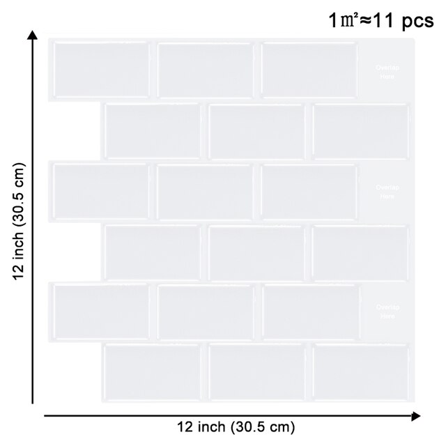 EasyTiles Peel And Stick Kitchen Splash Plate Tile, Household Waterproof And Antibacterial Self-Adhesive Wall Tiles-1 Sheet: T80057