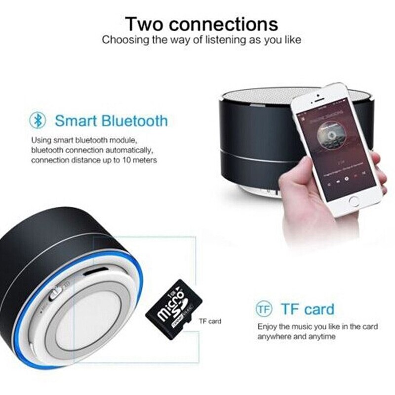 Draadloze Mini Super Bass Bluetooth Muziek Speaker Voor Samsung Iphone Ipad Tablet Silver Grey