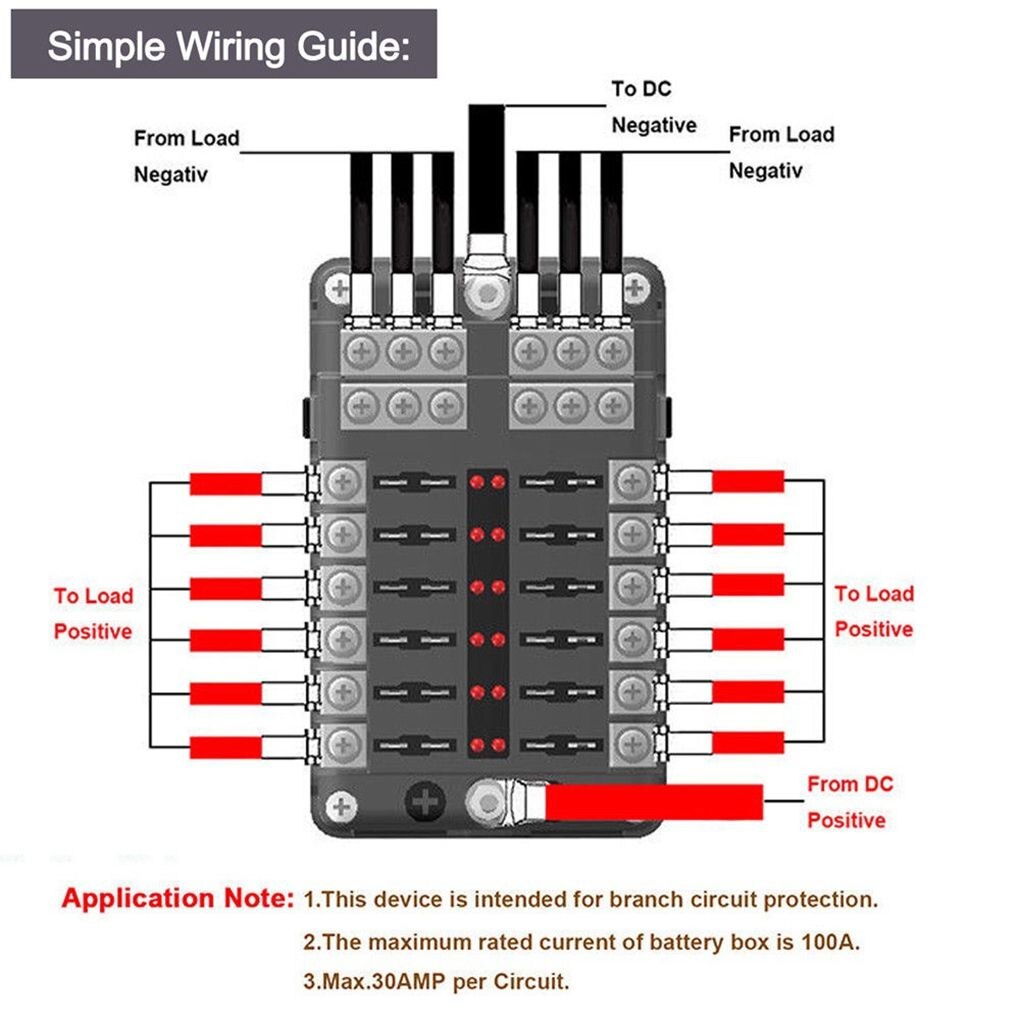12 weg Fuse Box Block Sicherung Klinge Typ Halter Auto Fahrzeug Schaltung LED Anzeige Auto Zubehör