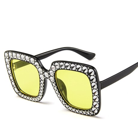 Shining Diamond Sunglasses Women Brand Flash Square Shades Female Mirror Sun Glasses Oculos Lunette: 5