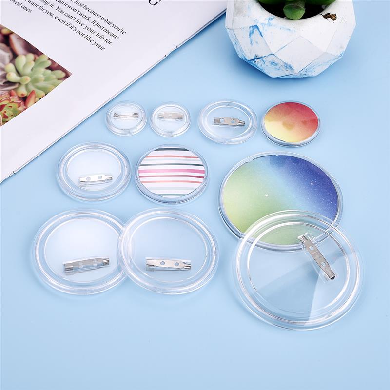 5Pcs Acrylic Button Pins Badge Clear Pins Buttons Badges Kit Button Pins Button Maker Blanks for DIY Craft Supplies ﻿Decoration