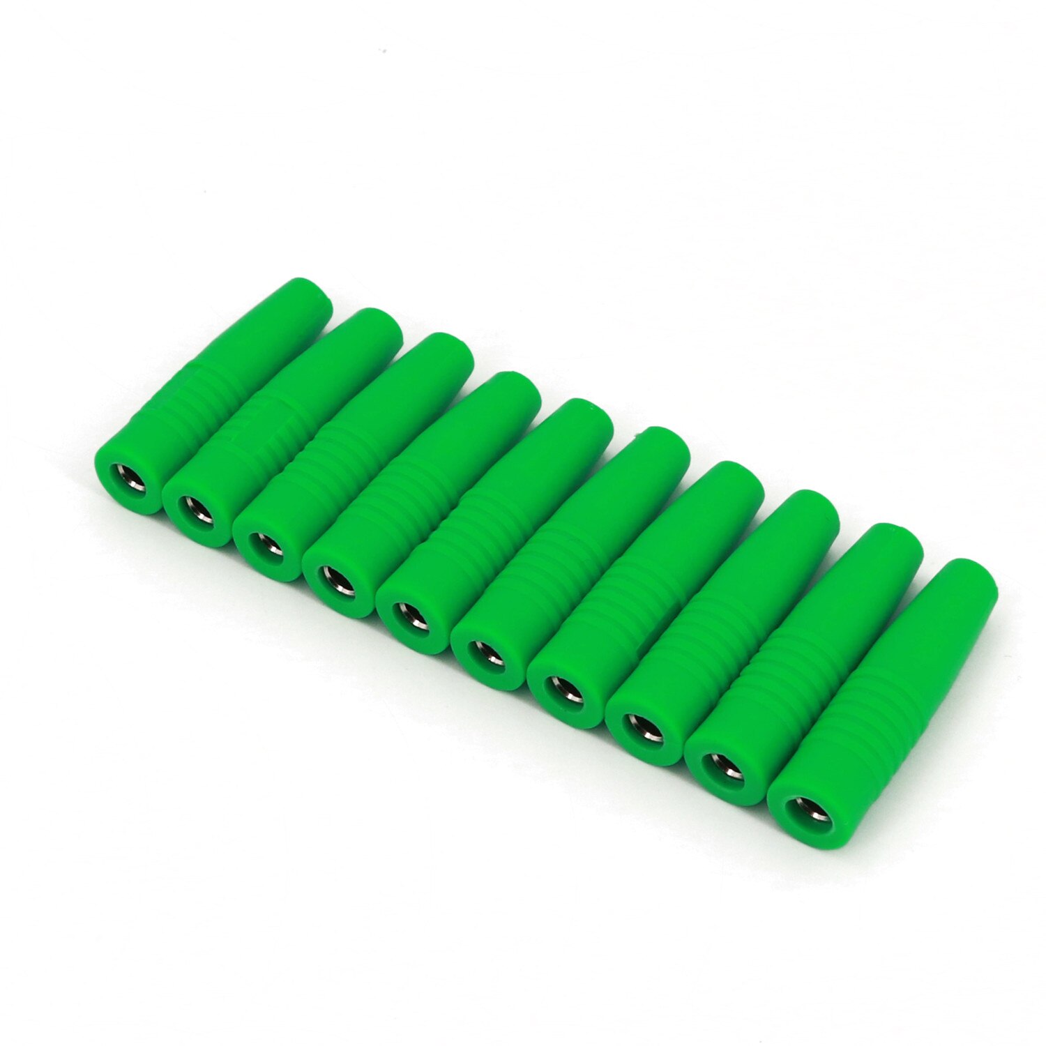 10Pcs Brass 4mm Insulated Banana Female Jack Plug Wire Solder Connector: 10Pcs Green