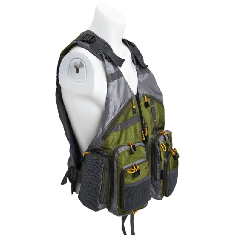 Men's Fly Fishing Vest Adjustable Size Multiple Pockets Bass Fishing Mesh Backpack For Men And Women