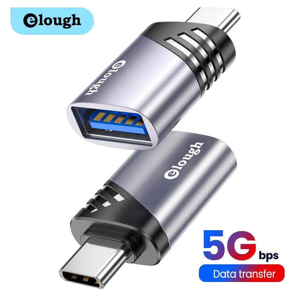 Elough USB to Type C Adapter OTG USB 3.0 Female Micro USB to Type C Male Cable Converters For MaxcBook Samsung S10 S9 S8 Adapter