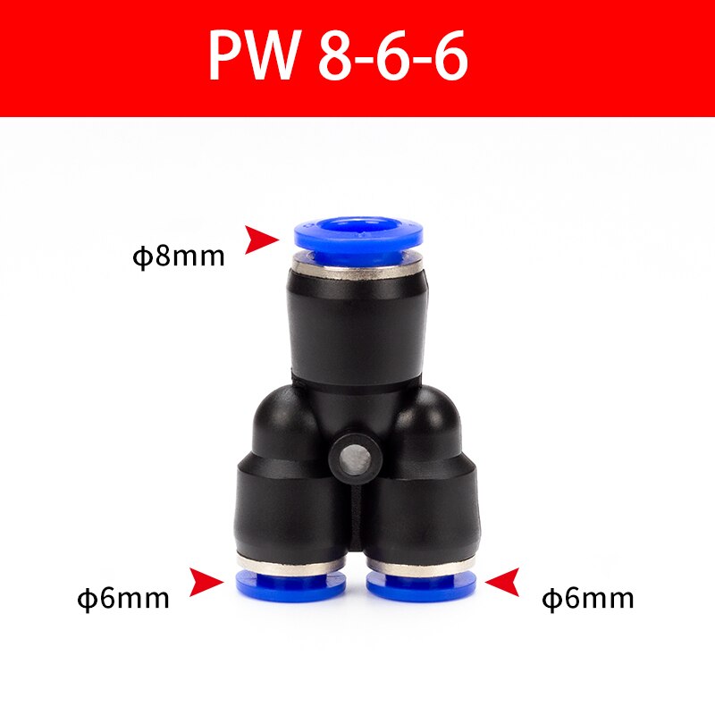 Pipe Fittings Plastic Pneumatic Connector Fitting Quick Push For Air Water Connecting PY PW Connect 4 6mm 8mm 10mm 12mm Y Shape: grey