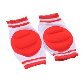 1 par crianças segurança rastejando cotovelo joelheira almofada crianças bebê meninas meninos joelheiras protetor de segurança malha infantil perna mais quente: Vermelho