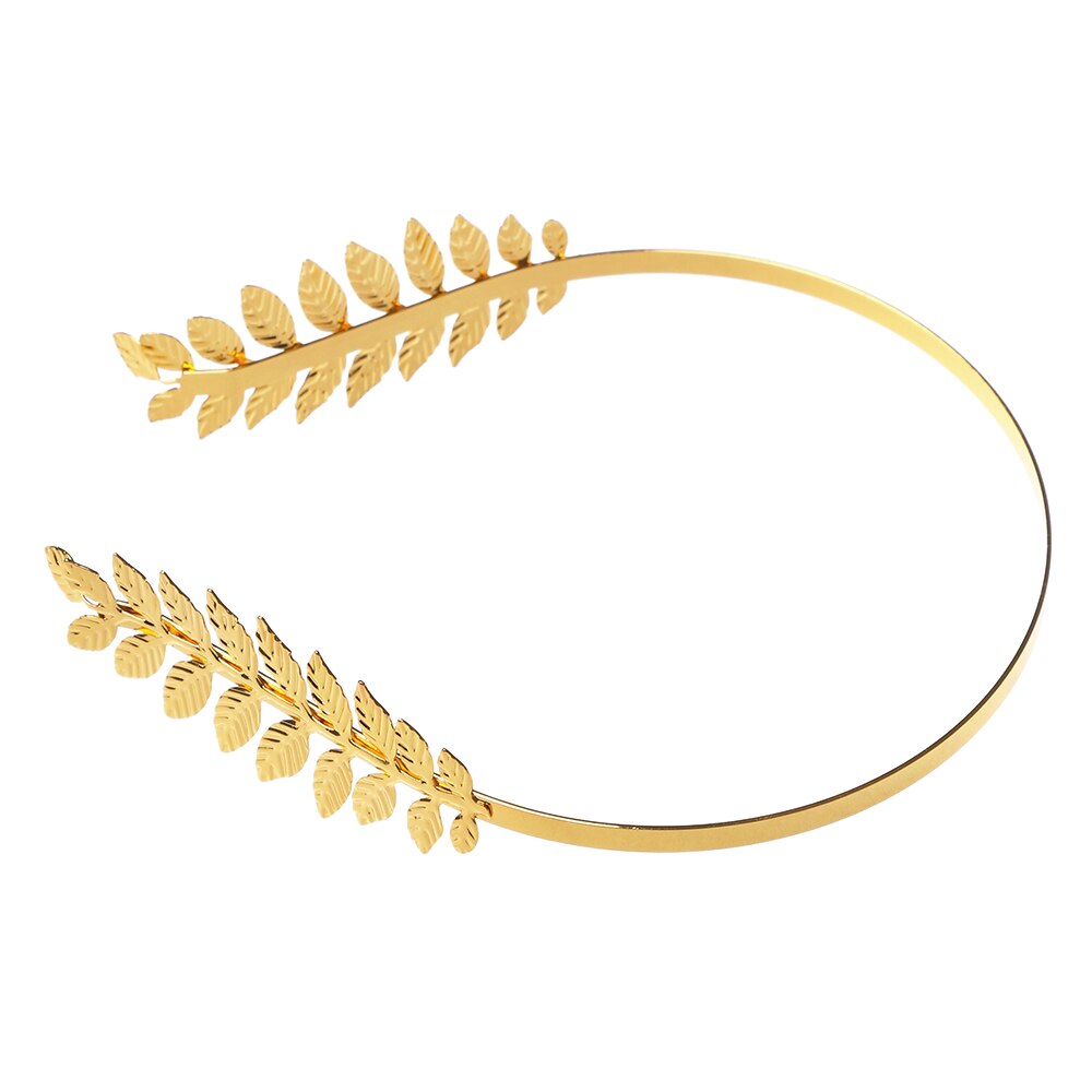 Vintage Hårbøjle Guld Blade Krans Bryllup Brude Tilbehør Hårbånd Kvinder Retro Krone Smykke Tiara: 4