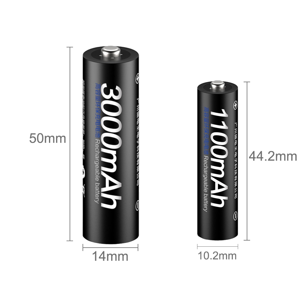 PALO 1.2V 3000mAh AA Rechargeable Battery and 1100mAh AAA Rechargeable Batteries For Toys Car 1.2V AA AAA Battery