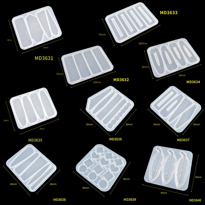 10Pcs Resin Molds DIY Hair Pin Casting Mold Set Barrettes Silicone Molds Jewelry Making Epoxy Resin Acrylic Hair Clip Mold Kit