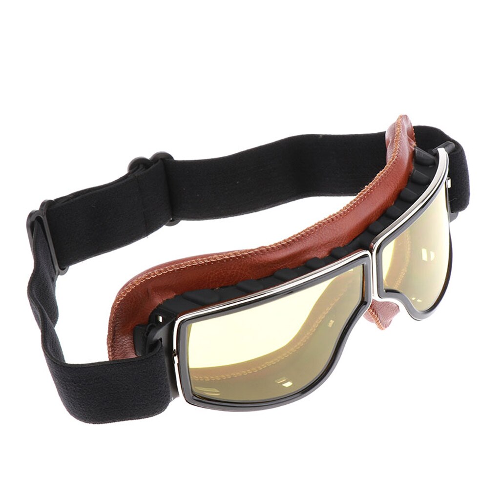Motorcycle Dirt Bike ATV Goggles - Helmet Sunglasses UV Resistant Motorbike Glasses - (Yellow Lens)