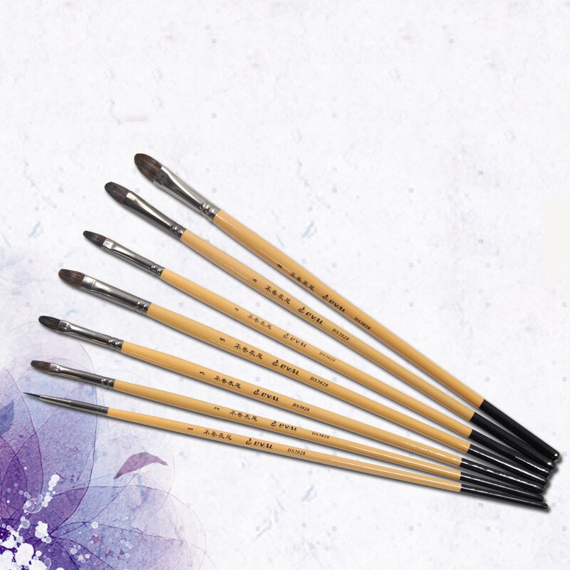 7 pcs suit Not volume chinchilla hair painting gouache brush hook line pen artist oil painting brushes Drawing Art Supplies