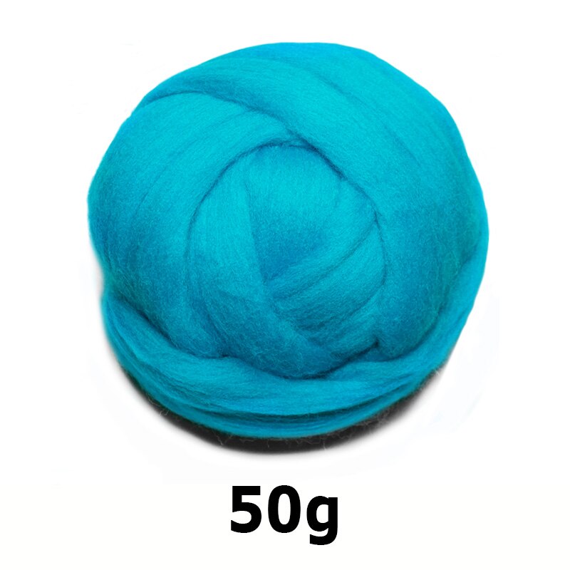 handmade Wool Felt for felting 50g Turkey Blue Perfect in Needle Felt 20#: 50g