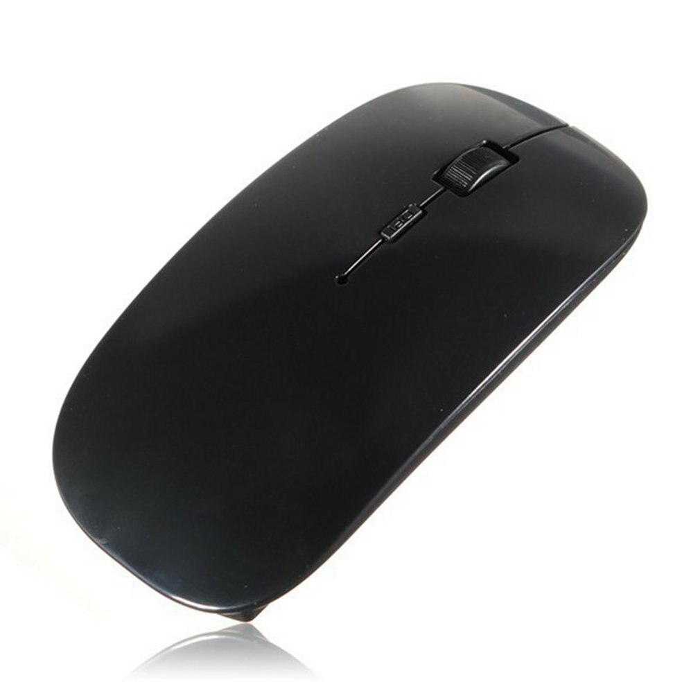 Wireless Mouse Wireless Connection 2.4GHz Candy Color Ultra Thin USB Optical Thin Slim Universal Mouse: Black