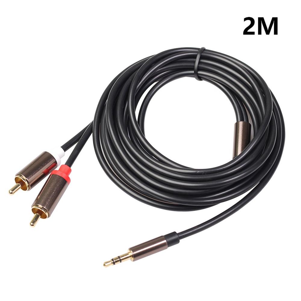 3.5Mm Naar 2rca Male Stereo Audio Cable Rca Hifi Audio Kabel Aux Rca Jack 3.5 Y Splitter Voor rca Kabel: Donkergrijs
