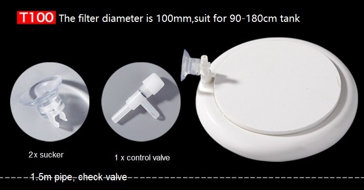 Oxygen Diffuser CO2 Air refiner fish tank pump nano air plate increasing sand head stone extremely fine bubble Stone Aquarium: T100 Ivory