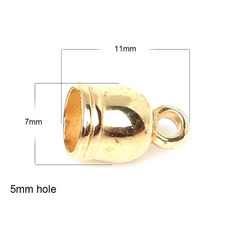 150pcs/lot Necklace End Tip Tassel Caps Beads Cap End Cap For Jewelry Making DIY Handmade Jewelry Finding: 7x11mm gold