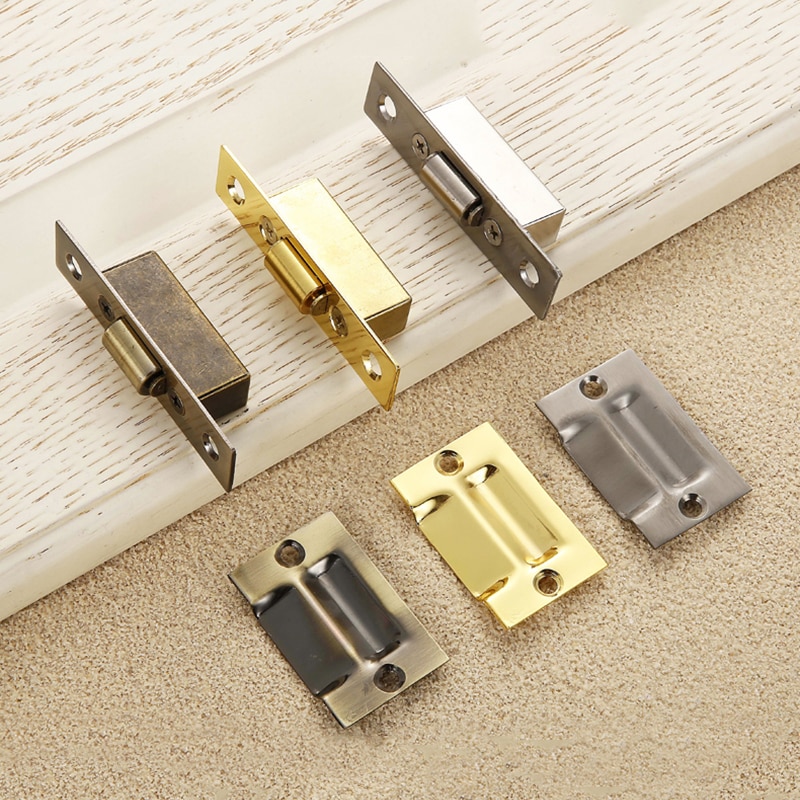 Stainless Steel Door Latches Cupboard Cabinet Roller Latch Lock Wooden Door Stops Furniture Hardware