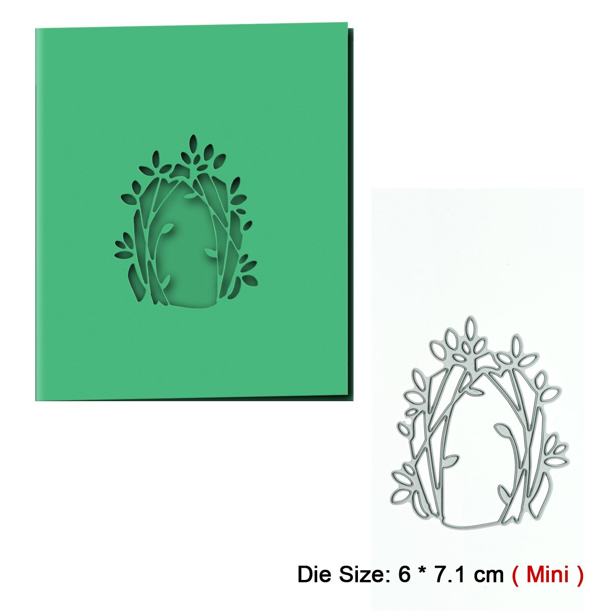 Lagdelt ramme skovtræ mønster metal skærematricer sæt til gør-det-selv 3d postkortcover clipart lykønskningskort dekorationsskærer: Mini