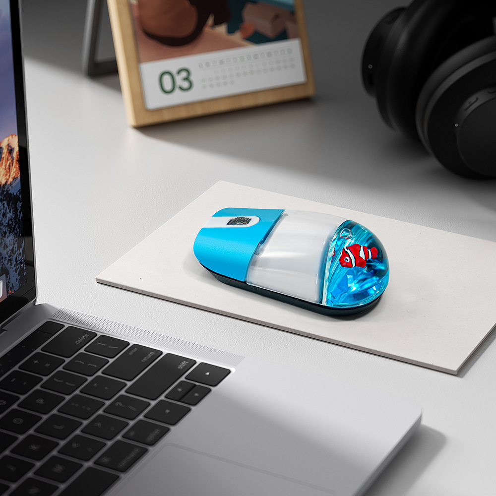 2,4G Nette Ozean Kreaturen Drahtlose Maus Kreative Schwimmende Tiere Computer USB Kristall Flüssigkeit Optische Mäuse Für Büro Laptop