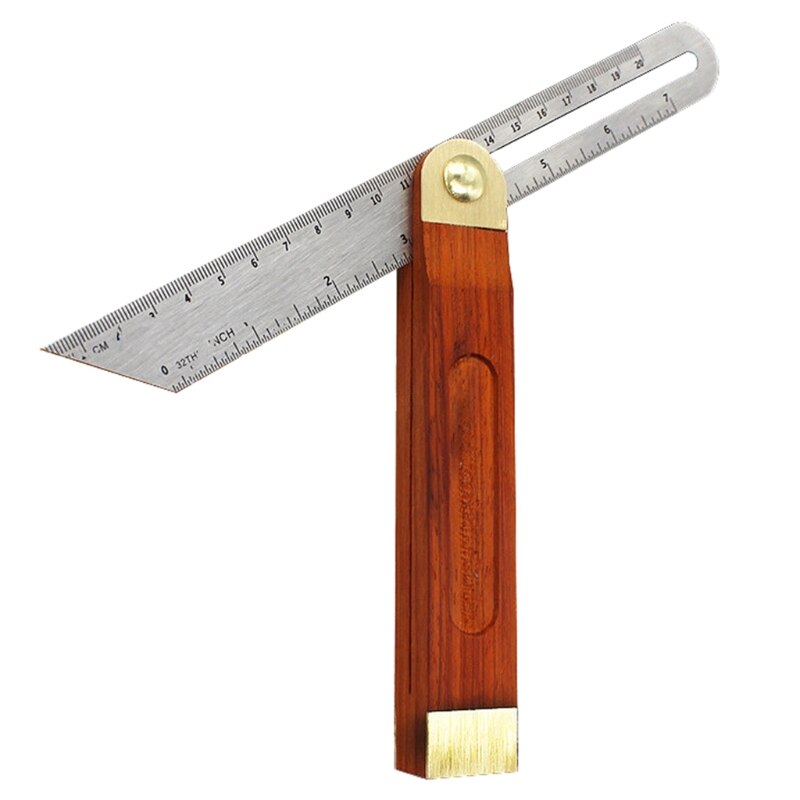 Angle Rulers Gauges Tri Square Sliding T-Bevel With Wooden Handle Level Measuring Tool Wooden Marking Gauge Protractor: Yellow