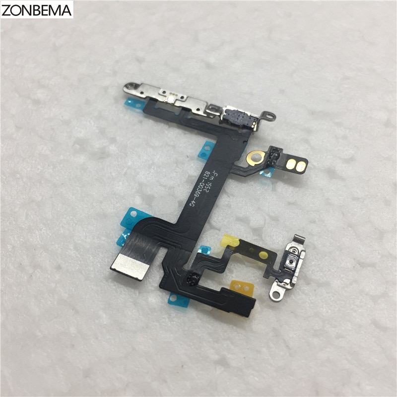Zonbema Schakelaar Op Off Volume Flex Kabel Met Metalen Bracket Assembly Voor Iphone 5 5S 5C se