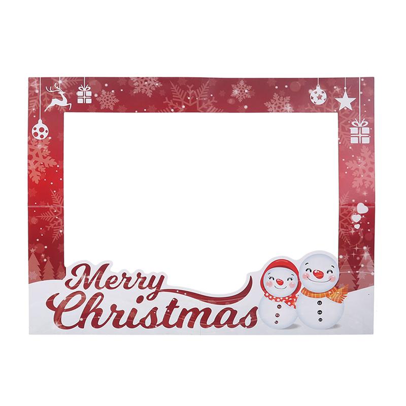 1pc Family Christmas Picture Frame Prop Selfie Photo Booth Photo Shoot Props Frame Banner Years Eve Decoration