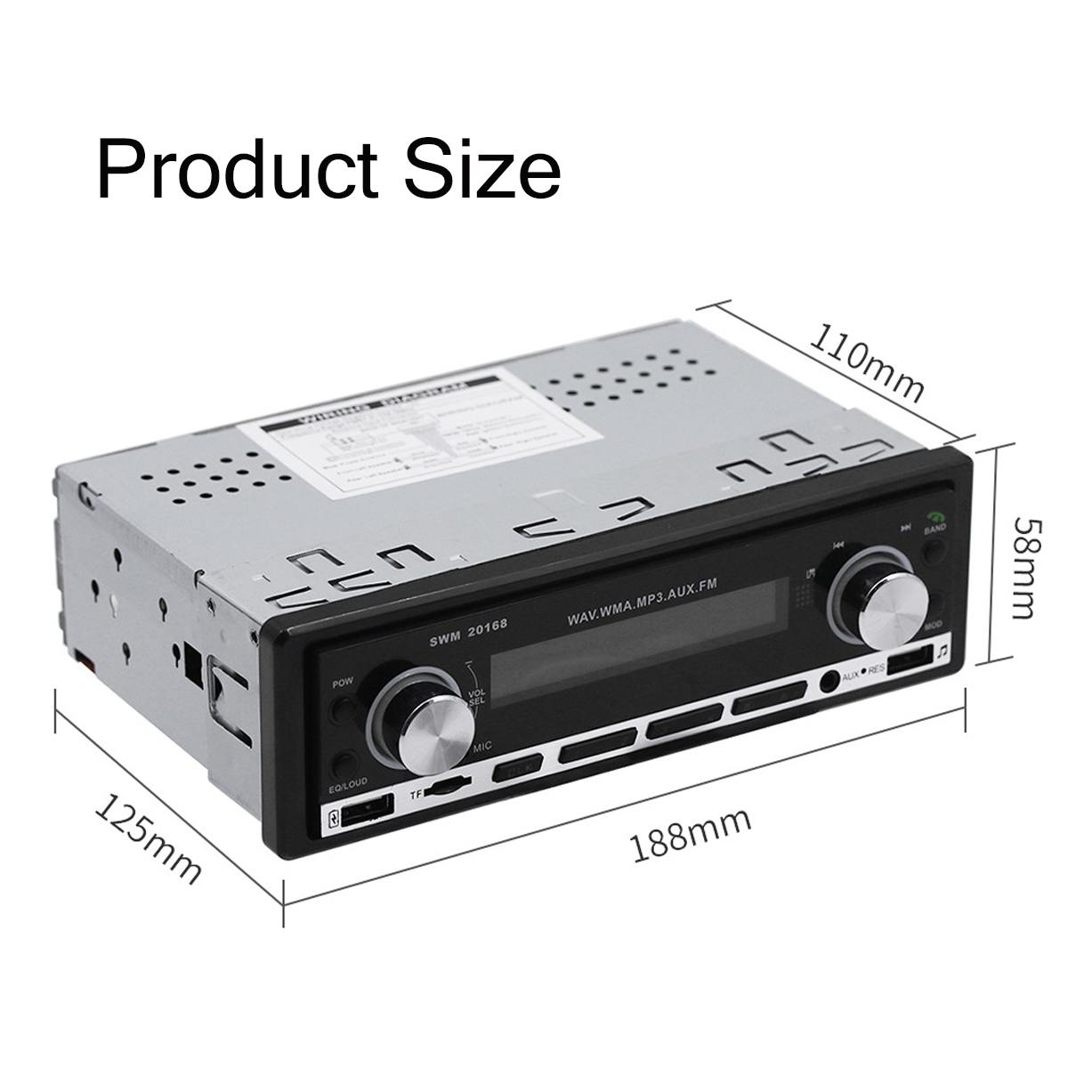 12V 1Din Car Radio Stereo Auto Autora MP3 Player bluetooth With Remote Control AUX USB SD FM U Disk 12V Support Reverse Image