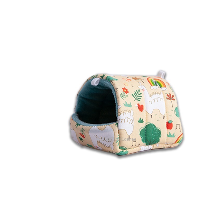 Warm Winter Hamster Nest Cute Cartoon Rabbit Squirrel Mini Cage Guinea Pig Nest Comfortable Small Animal Mice Rat Sleeping Bed