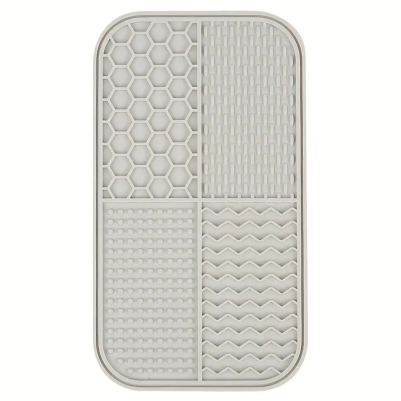 Suministros para mascotas Almohadilla para lamer comida lenta de silicona Alivio de la ansiedad Estera para lamer para perros y gatos - Reduce el aburrimiento y promover la calma: Gris