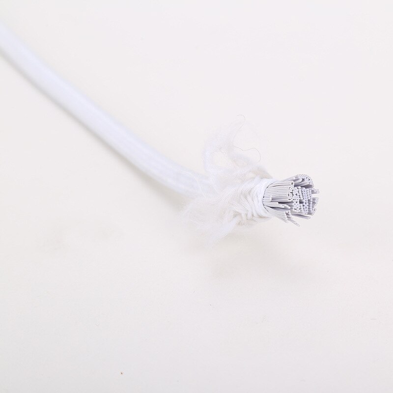 2 Meter Rund Elastisk Snor - 3mm Tykkelse - Latex Elastisk Tråd for DIY Klær: Hvit