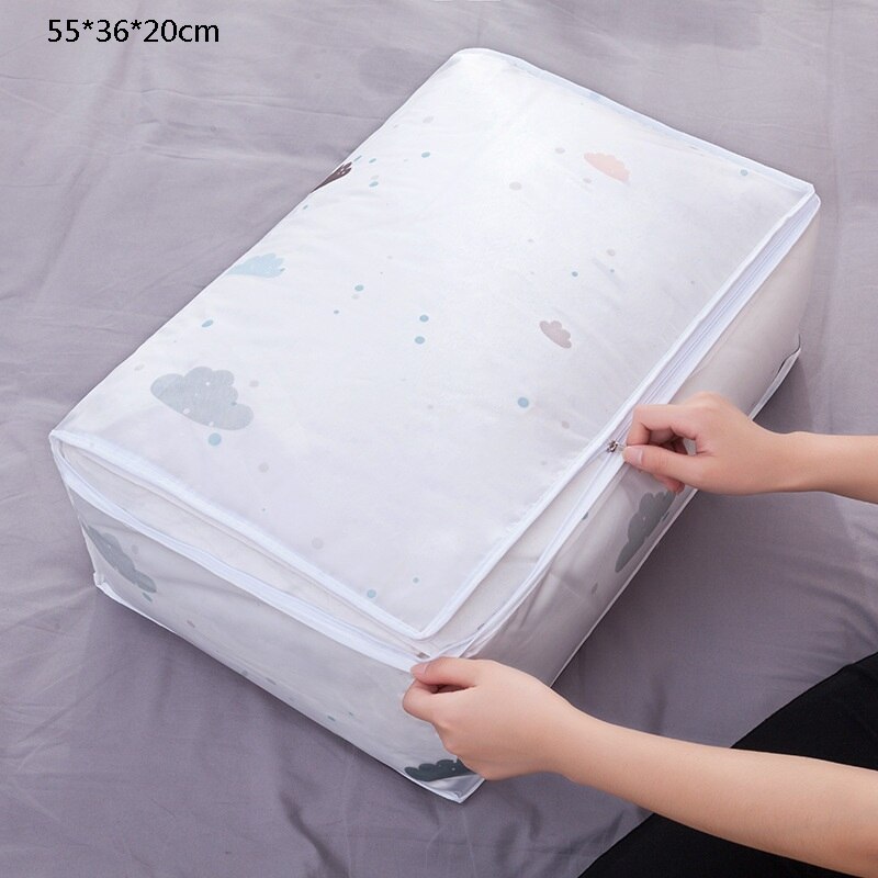 Folding Storage Box Dirty Clothes Collecting Case Non Woven Fabric With Zipper Moisture-proof Toys Quilt Storage Box: 55x36x20cm B
