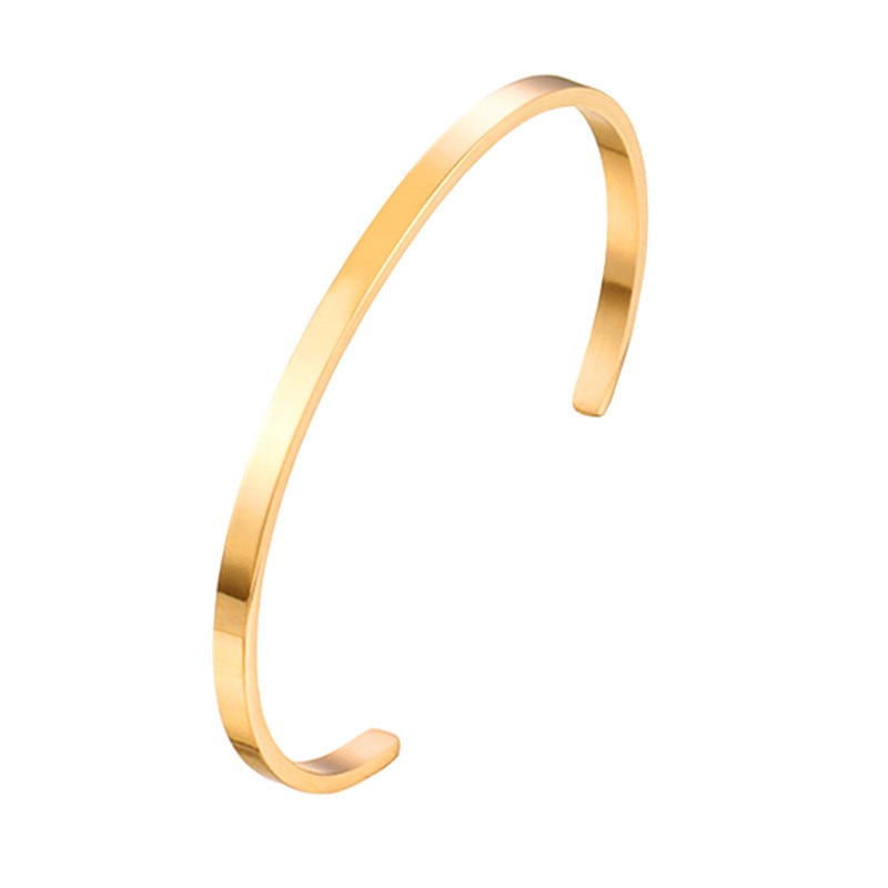 Unisex simpelt armbånd med åbning i rustfrit stål til elskere kan være alfanumerisk