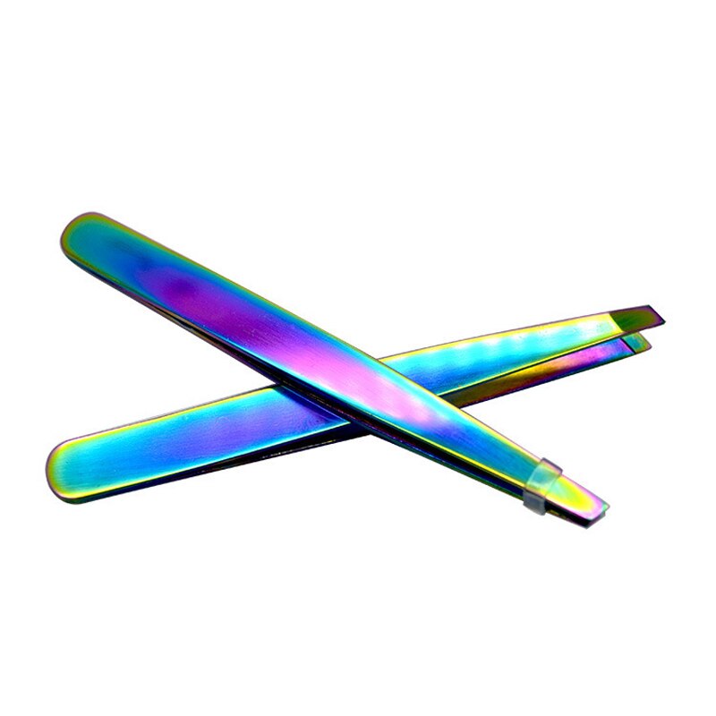 Angled Eyebrow Tweezers Stainless Steel Face Hair Removal Eye Brow Trimmer Eyelash Clip Cosmetic Eyebrow Clip Beauty Makeup Tool