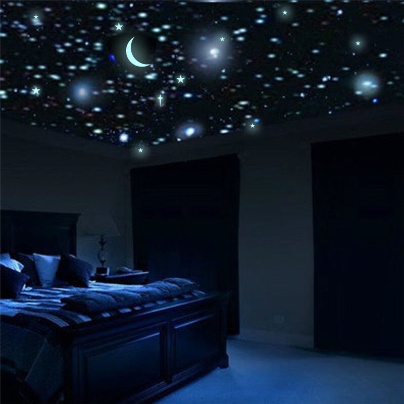 Luminous Stars Planets PVC Wall Stickers Glow in Dark Space Series Nine Planets Wall Decor Stickers for Bedroom DIY SNO8