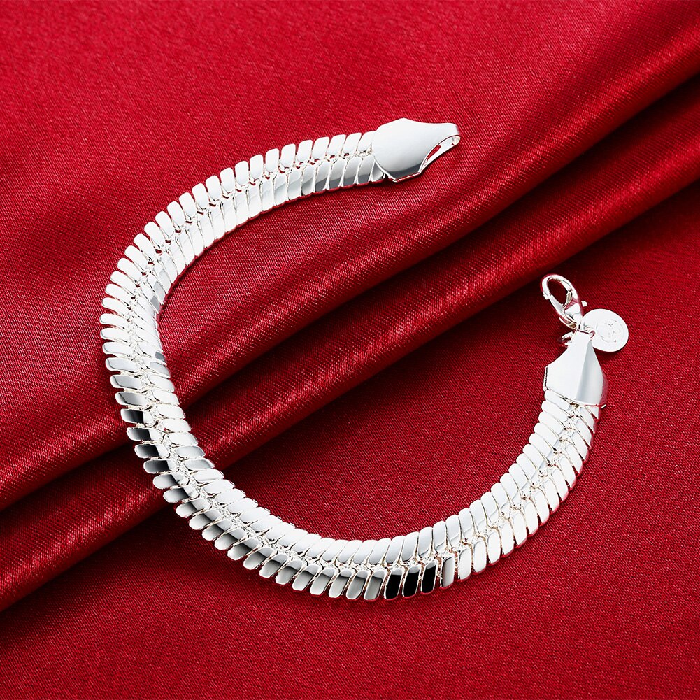 925 Zilveren 10Mm Snake 21.5Cm Noble Wedding Voor Vrouwen Mannen Noble Mode-sieraden Heren Ketting Armband H231